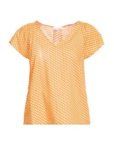 Diana Gallesi Woman Top Orange Size 14 Cotton