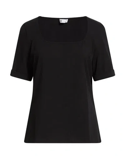 Diana Gallesi Woman T-shirt Black Size 10 Cotton, Elastane