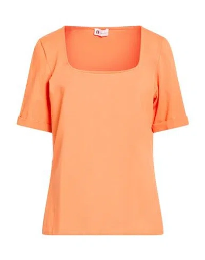 Diana Gallesi Woman T-shirt Orange Size 12 Cotton, Elastane