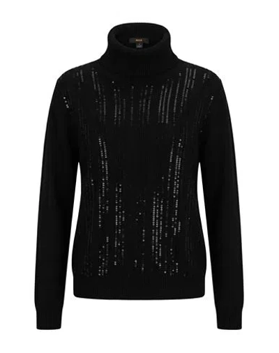 Diana Gallesi Woman Turtleneck Black Size Xs Viscose, Cotton, Polyamide, Wool, Cashmere