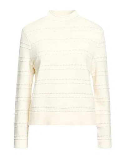 Diana Gallesi Woman Turtleneck Cream Size Xl Viscose, Polyester, Polyamide In Neutral