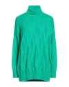 Diana Gallesi Woman Turtleneck Emerald Green Size Xl Viscose, Polyester, Polyamide In Green
