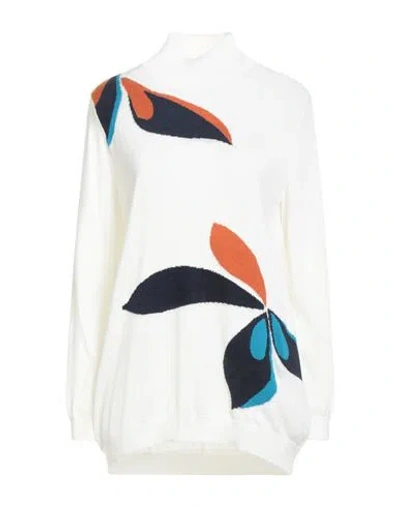 Diana Gallesi Woman Turtleneck Ivory Size L Polyester, Acrylic, Polyamide, Viscose, Wool In White