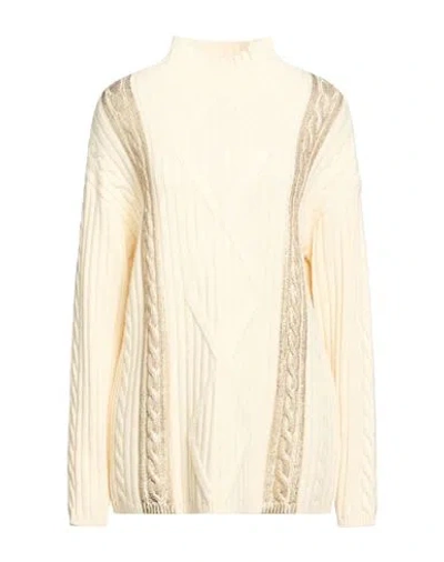 Diana Gallesi Woman Turtleneck Ivory Size M Polyamide, Wool, Acrylic In Neutral