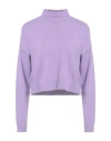 Diana Gallesi Woman Turtleneck Lilac Size M Viscose, Polyester, Polyamide In Purple
