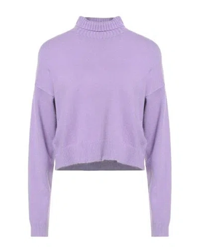 Diana Gallesi Woman Turtleneck Lilac Size M Viscose, Polyester, Polyamide In Purple