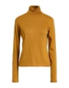 Diana Gallesi Woman Turtleneck Mustard Size Xl Merino Wool In Neutral