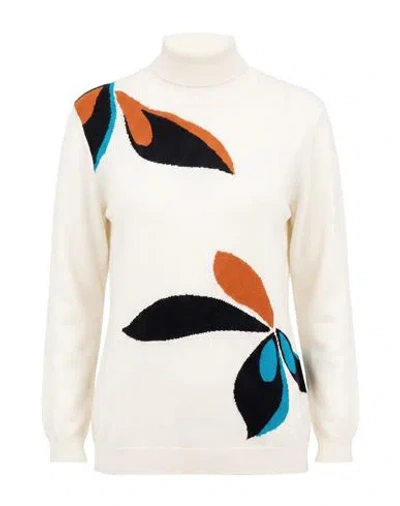 Diana Gallesi Woman Turtleneck White Size L Polyester, Acrylic, Polyamide, Viscose, Wool