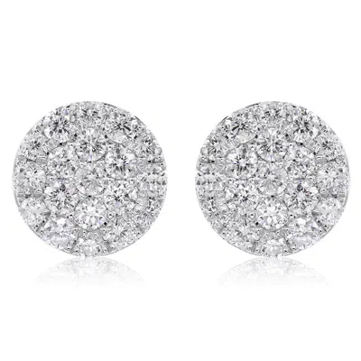 Diana M. Fine Jewelry 14k White Gold 1.00 Ct. Tw. Diamond Earrings In Silver