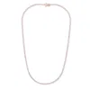 Diana M. 14 Kt Rose Gold, 16" 4 Prong Diamond Tennis Necklace Featuring 8.00 Cts Tw Round Diamonds In Silver