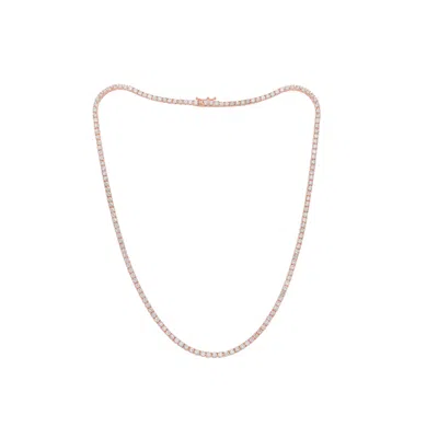 Diana M. 14 Kt Rose Gold, 16" Diamond Tennis Necklace Featuring 9.00 Cts Tw Diamonds