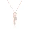 Diana M. Fine Jewelry 14k Rose Gold 0.26 Ct. Tw. Diamond Fish Spine Pendant Necklace In Pink