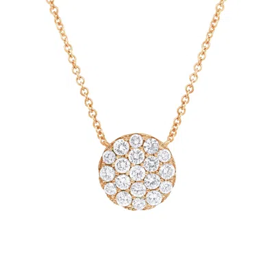 Diana M. 14 Kt Rose Gold Diamond Pendant With Micro Pave Circle Design Featuring 0.99 Cts Tw Round Diamonds In Silver