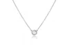 Diana M. 14 Kt White Gold, 18" Diamond Pendant Featuring One 0.20 Cts Tw Round Diamond In Silver