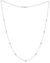 Diana M. 14 Kt White Gold, 18" Diamonds-by-the-yard Necklace Featuring 0.50 Cts Tw Round Diamonds In Silver