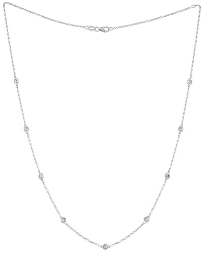 Diana M. 14 Kt White Gold, 18" Diamonds-by-the-yard Necklace Featuring 0.50 Cts Tw Round Diamonds In Silver