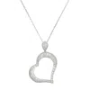Diana M. 14 Kt White Gold Diamond Pendant With A Heart-shaped Design Adorned With 1.00 Cts Tw Diamonds In Silver
