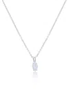 Diana M. 14 Kt White Gold Diamond Pendant With One 0.55 Cts Tw Marquise Diamond In Silver