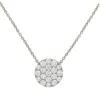 Diana M. 14 Kt White Gold Diamond Pendant With Pave Circle Design Adorned With 0.48 Cts Tw Diamonds In Silver