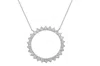 Diana M. 14 Kt White Gold Diamond Pendant With Ring-shaped Design Adorned With 2.30 Cts Tw Round Diamonds In Silver