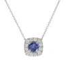 Diana M. 14 Kt White Gold Diamond Sapphire And Diamond Pendant In Blue