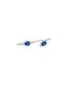 Diana M. 14 Kt White Gold Sapphire And Diamond Two Finger Ring Features 1.02 Cts Of Sapphires And 0.48 Cts Of In Blue