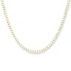 Diana M. 14 Kt Yellow Gold, 17" 4 Prong Diamond Tennis Necklace Featuring 9.00 Cts Tw Round Diamonds In Silver