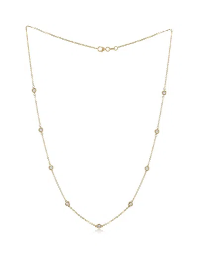 Diana M. 14 Kt Yellow Gold, 18" Diamonds-by-the-yard Necklace Featuring 1.00 Cts Tw Round Diamonds