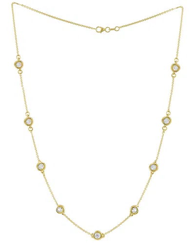 Diana M. 14 Kt Yellow Gold, 18" Diamonds-by-the-yard Necklace Featuring 2.25 Cts Tw White Round Diamonds