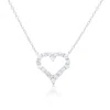 Diana M. 14 Kt Yellow Gold Diamond Pendant With Open-heart Design Adorned With 0.45 Cts Tw Diamonds In Silver