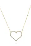 Diana M. 14 Kt Yellow Gold Diamond Pendant With Open-heart Design Adorned With 1.06 Cts Tw Diamonds In Silver