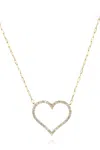 Diana M. 14 Kt Yellow Gold Diamond Pendant With Open-heart Design Adorned With 1.07 Cts Tw Round Diamonds In Silver
