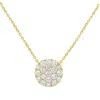 Diana M. 14 Kt Yellow Gold Diamond Pendant With Pave Circle Design Adorned With 0.43 Cts Tw Diamonds In Silver