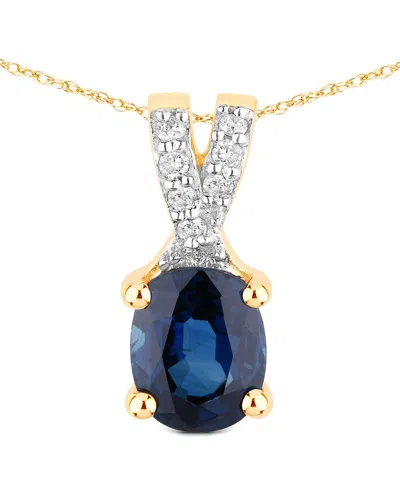 Diana M. 14k 0.71 Ct. Tw. Diamond & Blue Sapphire Pendant