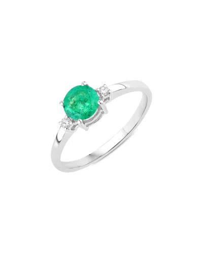 Diana M. 14k 0.71 Ct. Tw. Diamond & Zambian Emerald Ring In White