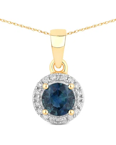 Diana M. 14k 0.72 Ct. Tw. Diamond & Blue Sapphire Pendant In Gold