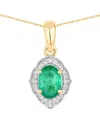 Diana M. 14k 0.82 Ct. Tw. Diamond & Zambian Emerald Pendant In Gold
