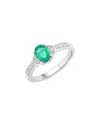 Diana M. 14k 0.82 Ct. Tw. Diamond & Zambian Emerald Ring In White
