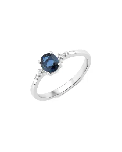 Diana M. 14k 0.84 Ct. Tw. Diamond & Blue Sapphire Ring In Metallic
