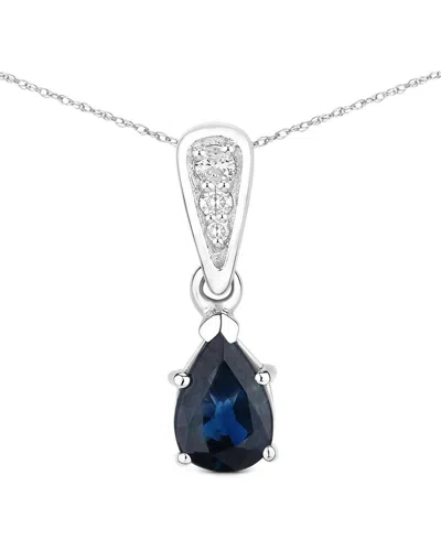 Diana M. 14k 0.85 Ct. Tw. Diamond & Blue Sapphire Pendant