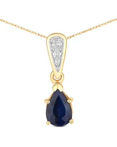Diana M. 14k 0.85 Ct. Tw. Diamond & Blue Sapphire Pendant