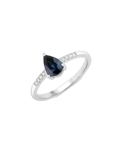 Diana M. 14k 0.86 Ct. Tw. Diamond & Blue Sapphire Ring In Metallic