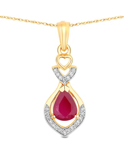 Diana M. 14k 0.86 Ct. Tw. Diamond & Ruby Pendant In Gold