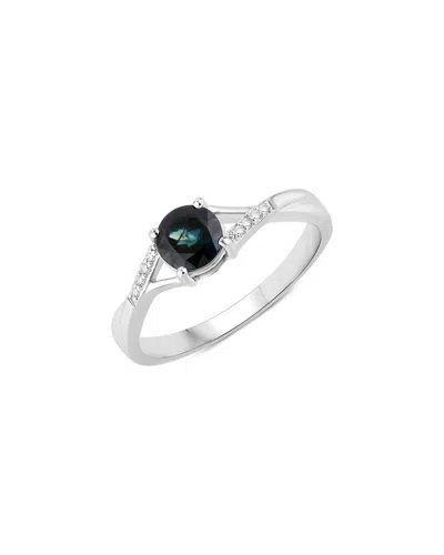 Diana M. 14k 0.88 Ct. Tw. Diamond & Blue Sapphire Ring In Metallic