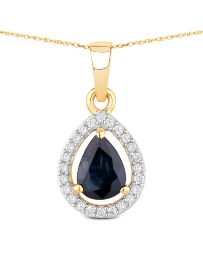 Diana M. 14k 0.91 Ct. Tw. Diamond & Blue Sapphire Pendant