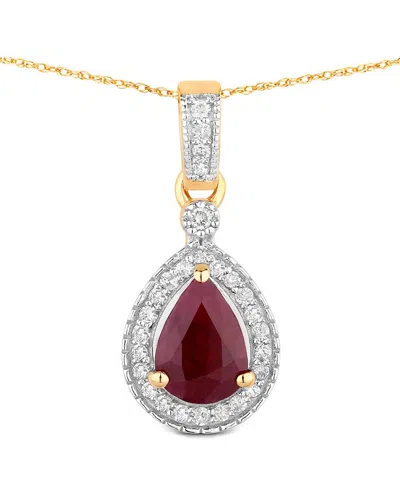 Diana M. 14k 1.01 Ct. Tw. Diamond & Ruby Pendant In White