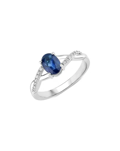 Diana M. 14k 1.04 Ct. Tw. Diamond & Blue Sapphire Ring In Metallic