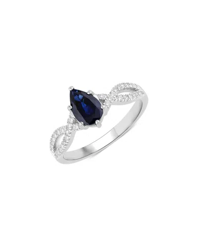 Diana M. 14k 1.14 Ct. Tw. Diamond & Blue Sapphire Ring In Metallic