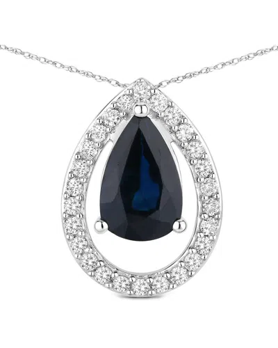Diana M. 14k 1.15 Ct. Tw. Diamond & Blue Sapphire Pendant