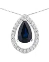 Diana M. 14k 1.15 Ct. Tw. Diamond & Blue Sapphire Pendant In Blue